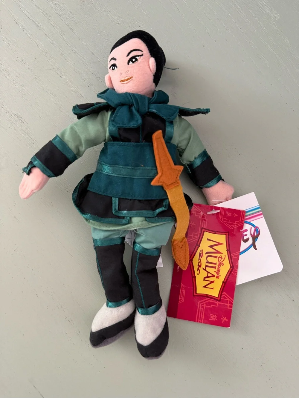 Vintage New NWT The Disney Store Mulan Warrior Bean Bag Plushie 9